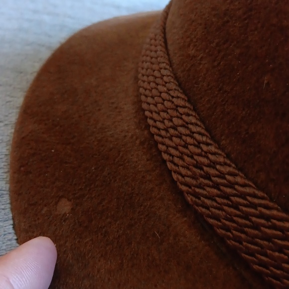 Vintage Velvet Cognac Brown Academia Hat, Small, Steampunk, Goblincore - Picture 4 of 14